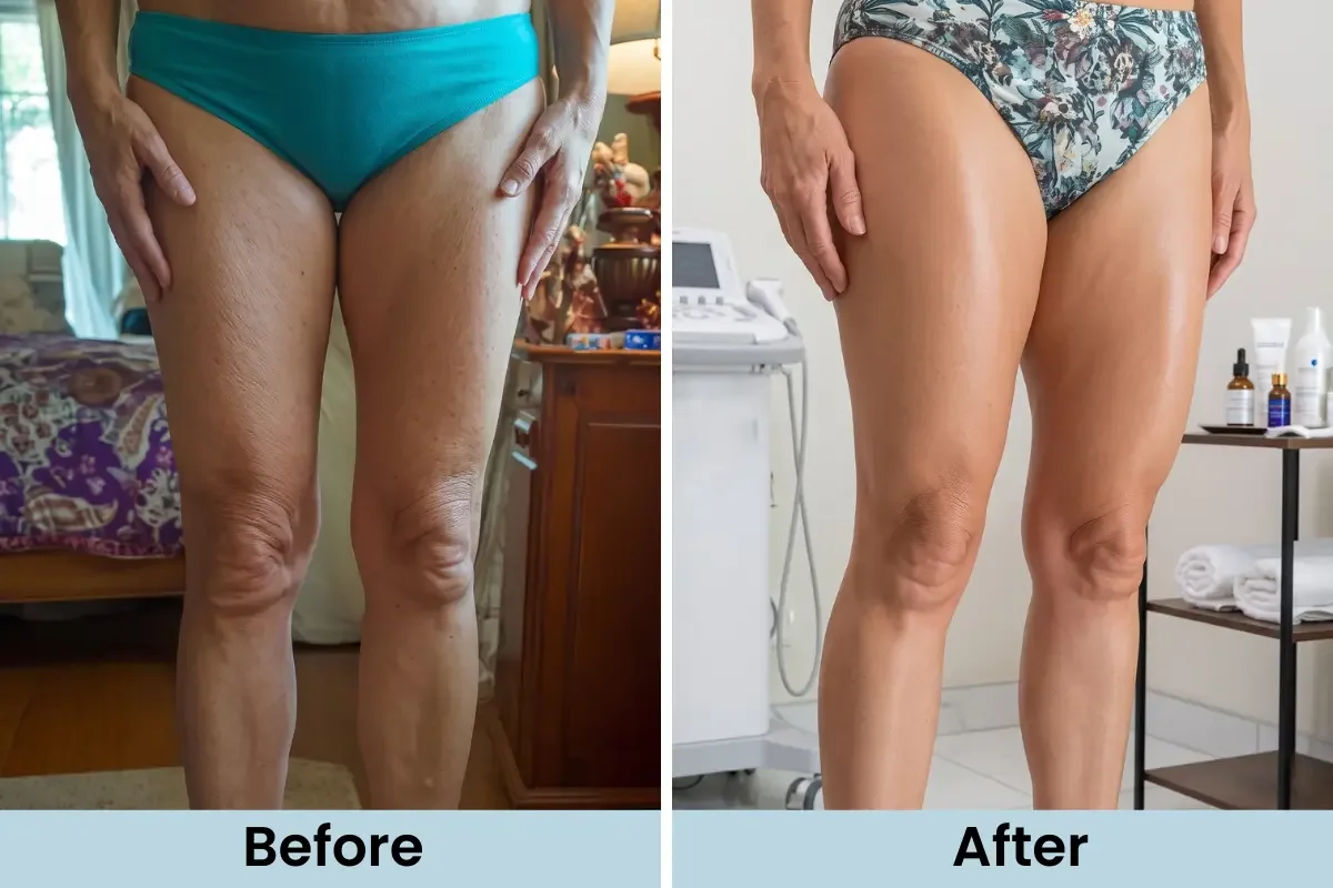 Linda Beck, before and after